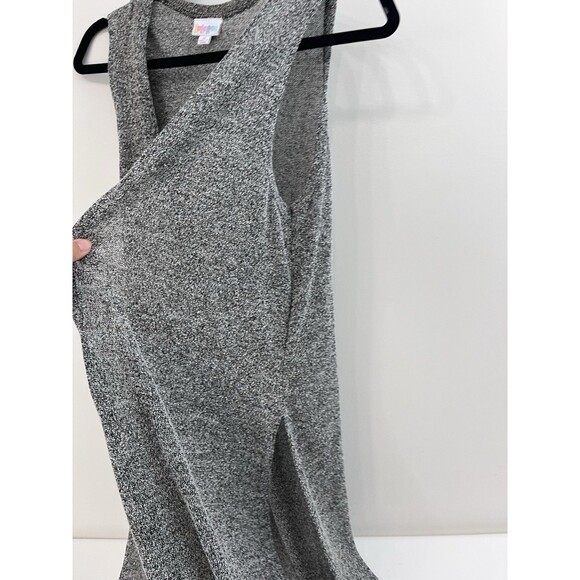 LulaRoe Women's Side Slit Marled Gray Knit Joy Long Line Duster Vest Size M - Picture 3 of 5